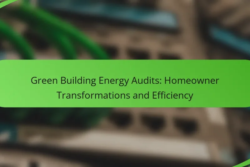 Green Building Energy Audits: Homeowner Transformations and Efficiency