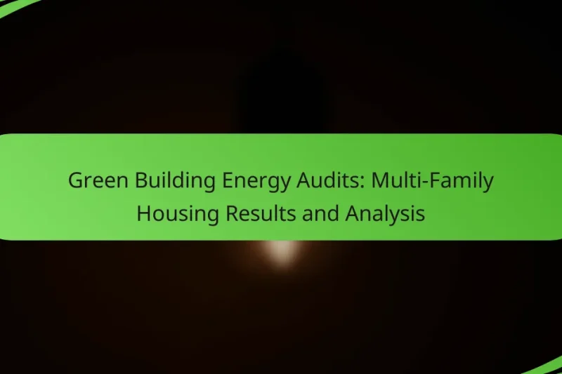Green Building Energy Audits: Multi-Family Housing Results and Analysis