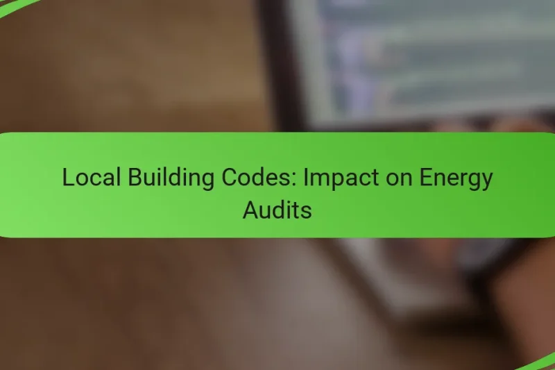 Local Building Codes: Impact on Energy Audits