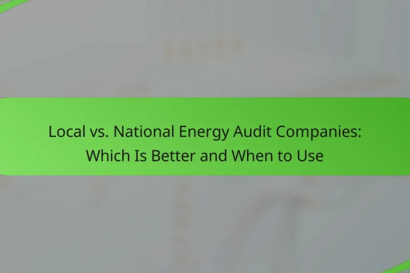 Local vs. National Energy Audit Companies: Which Is Better and When to Use