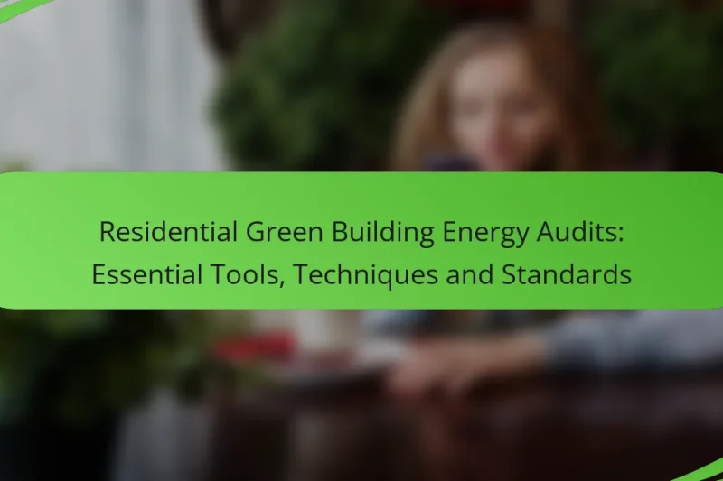 Residential Green Building Energy Audits: Essential Tools, Techniques and Standards