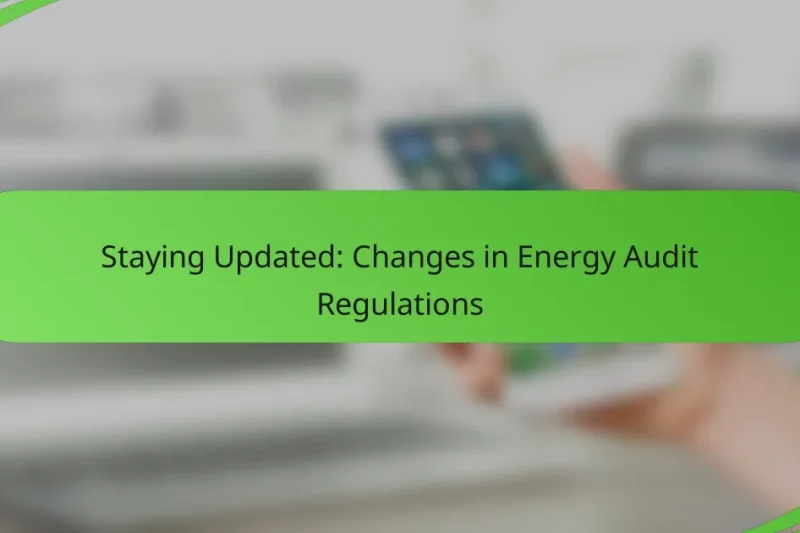Staying Updated: Changes in Energy Audit Regulations