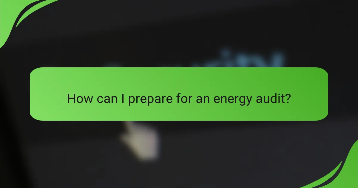How can I prepare for an energy audit?