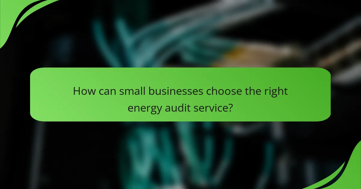 How can small businesses choose the right energy audit service?