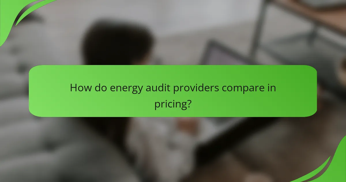 How do energy audit providers compare in pricing?