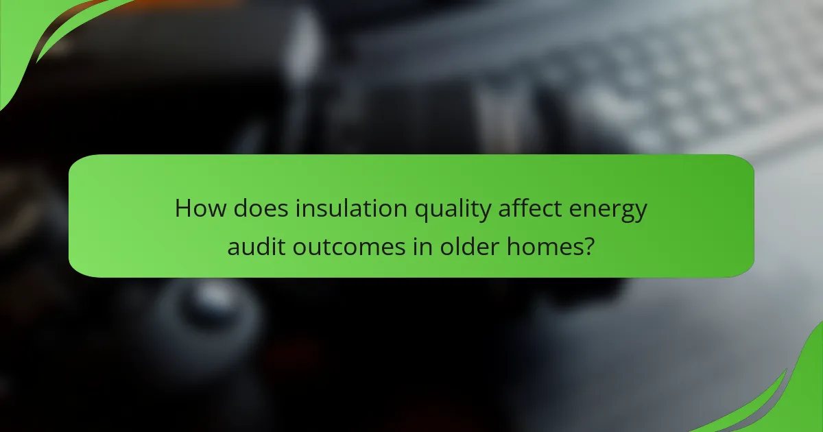 How does insulation quality affect energy audit outcomes in older homes?
