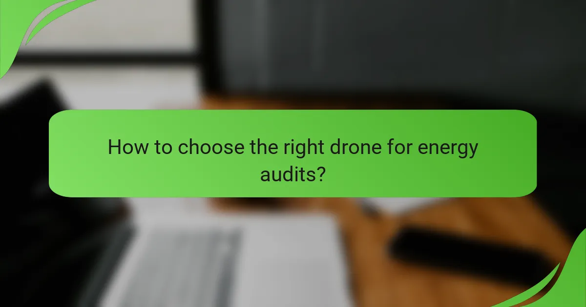 How to choose the right drone for energy audits?