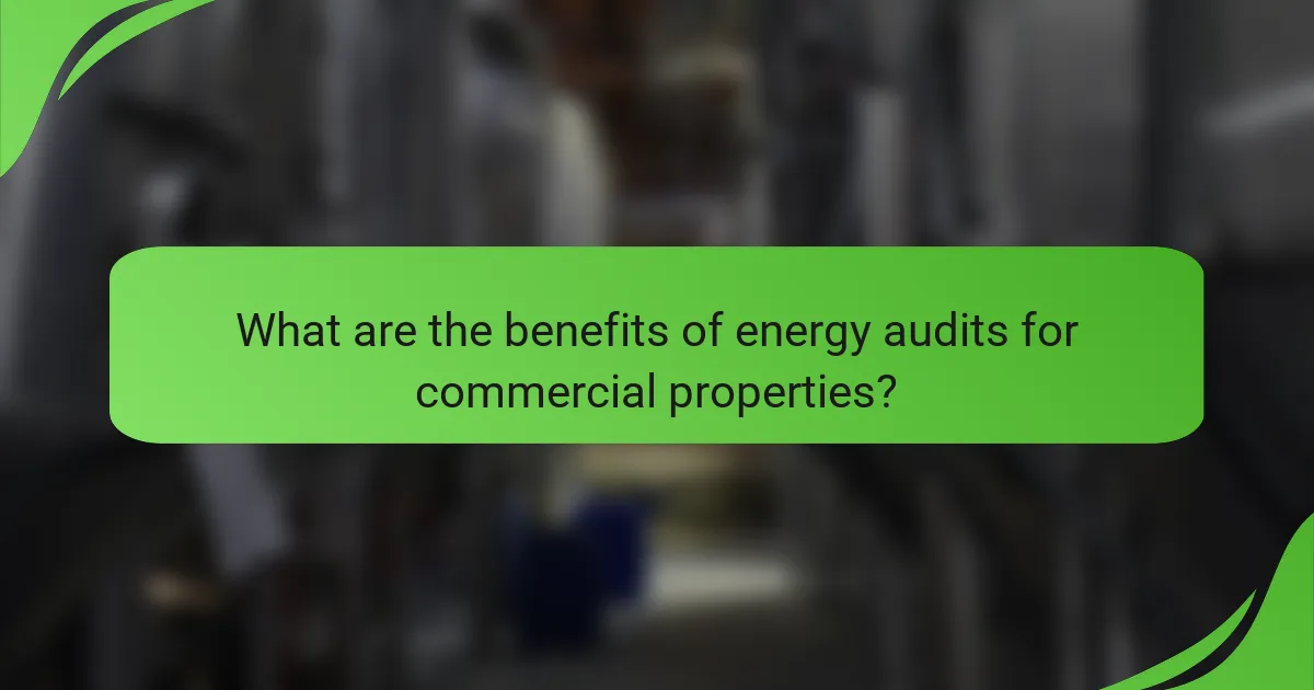 What are the benefits of energy audits for commercial properties?
