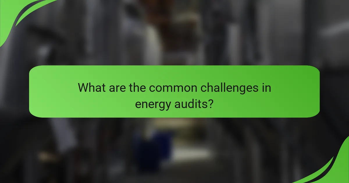 What are the common challenges in energy audits?