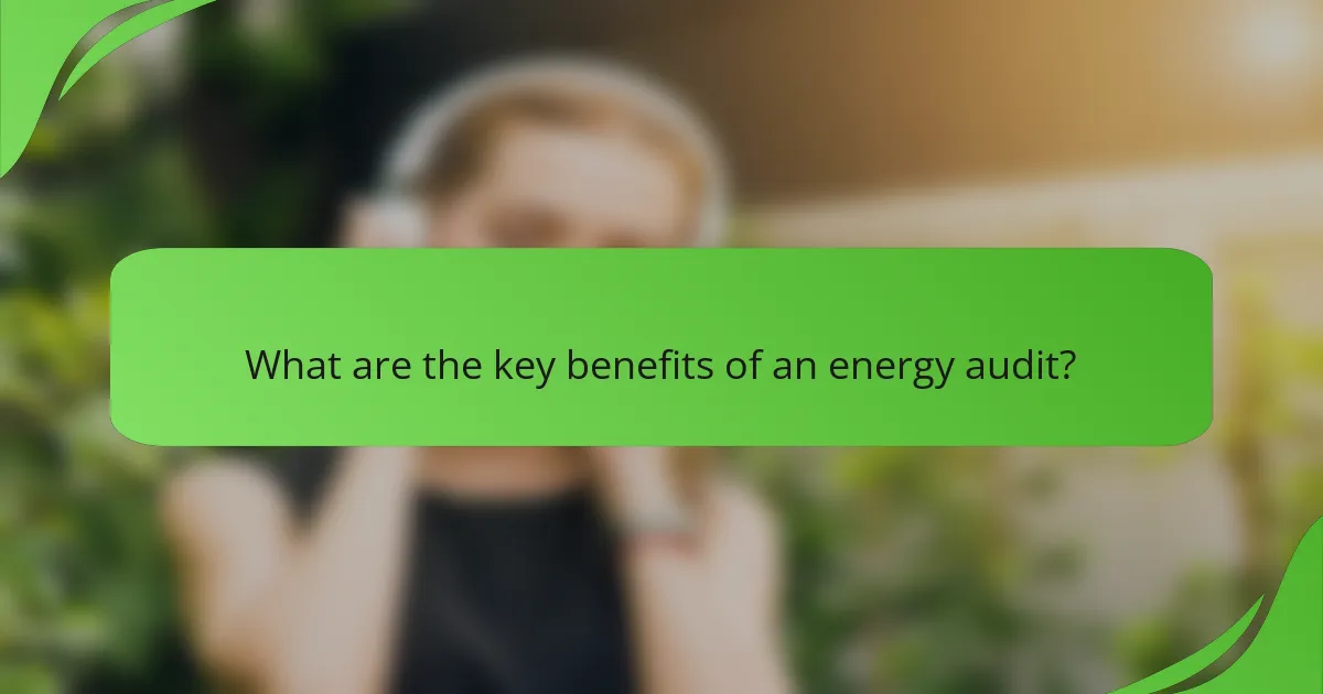 What are the key benefits of an energy audit?
