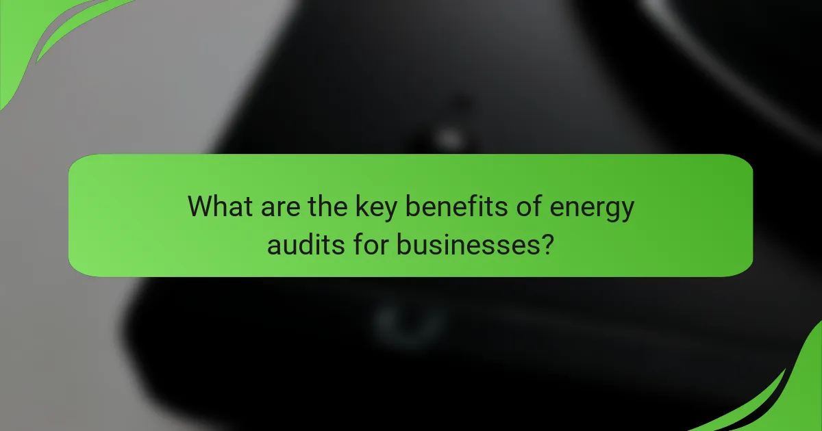 What are the key benefits of energy audits for businesses?