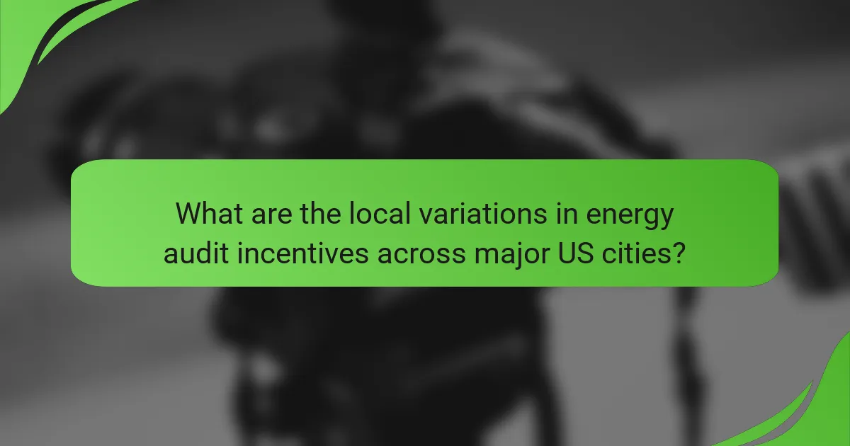 What are the local variations in energy audit incentives across major US cities?
