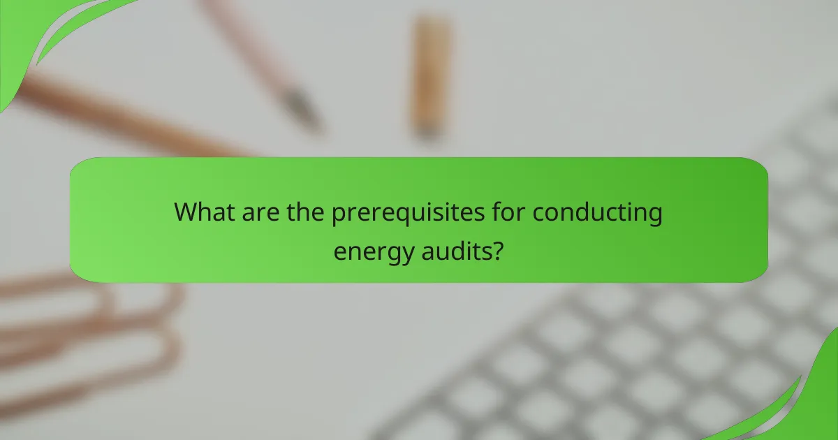 What are the prerequisites for conducting energy audits?