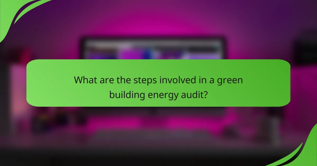 What are the steps involved in a green building energy audit?