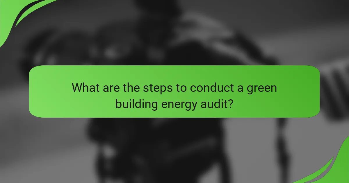What are the steps to conduct a green building energy audit?