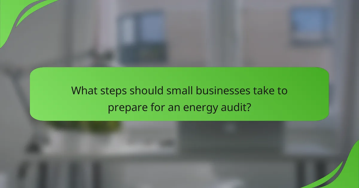 What steps should small businesses take to prepare for an energy audit?