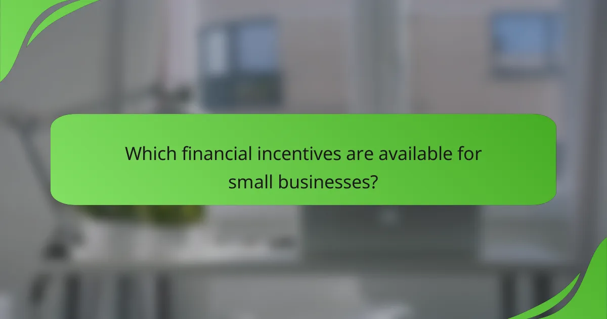 Which financial incentives are available for small businesses?